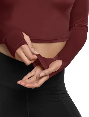 Vista 5 de ATHLIO Camiseta deportiva de compresión para mujer, ajuste fresco y seco, manga larga, para entrenamiento, gimnasio, yoga