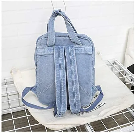 Vista 4 de MaxxCloud Mochila vintage de mezclilla para computadora portátil, estilo casual, de lona, ligera, bolsa de hombro