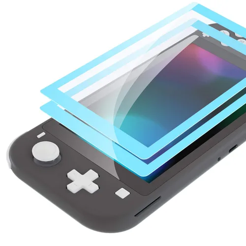 Vista 11 de eXtremeRate Protector de pantalla de vidrio templado 9H para Nintendo Switch Lite, paquete de 2, 0.020 in de grosor, 99.9% de transparencia, fácil