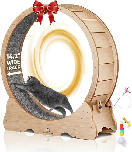 Vista 9 de Rueda de ejercicios para gatos, de 48 pulgadas XL para gatos grandes, rueda de gato para gatos