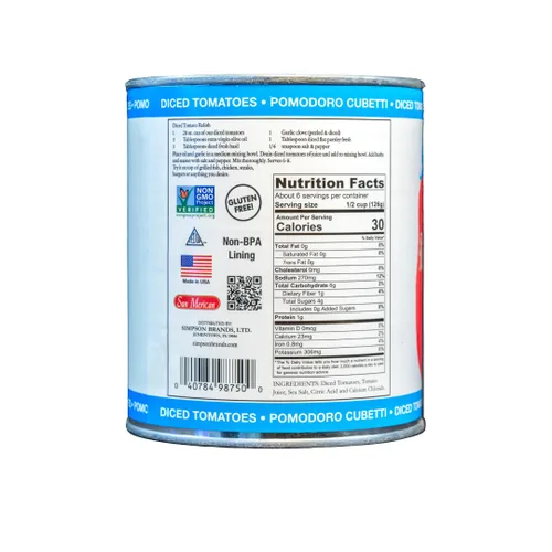 Vista 2 de SMT SAN MERICAN TOMATO - Tomates en cubitos, 28 oz (paquete de 6)