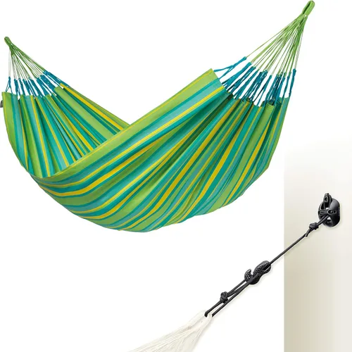 Vista 50 de LA SIESTA Brisa - Hamaca clásica colgante, hecha a mano, resistente a la intemperie, resistente a roturas para relajación en interiores y Almendra