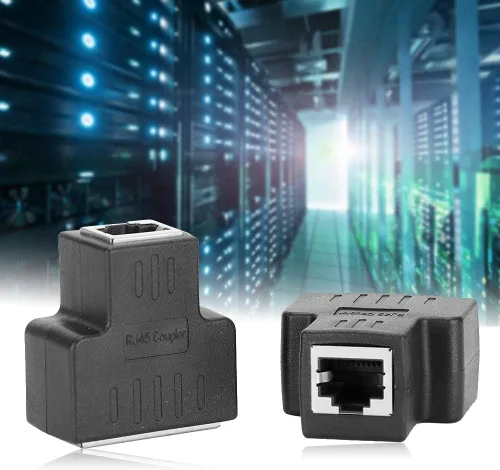 Vista 5 de 2 adaptadores de cable Ethernet, 1 a 2 RJ45 hembra LAN Ethernet Splitter Cable adaptador adaptador RJ45 acoplador RJ45 extensor Ethernet Plug & Play