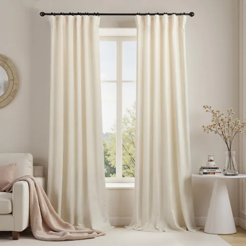 Vista 8 de Cortinas de terciopelo con trabilla trasera de 52 x 63 pulgadas de color naranja quemado de KOUFALL