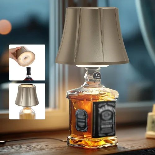 Vista 11 de WILIT Lámpara Inalámbrica de Botella para Botellas de Licor, Lámpara de 3 Niveles de Brillo con Soportes Inalámbricos para Lámparas de Mesa, Luz