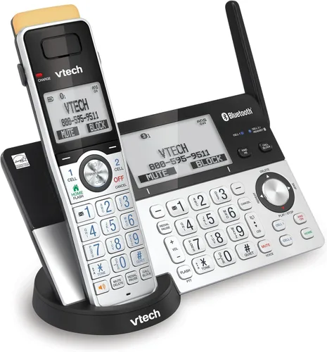 Vista 3 de VTech IS8151 - Teléfono inalámbrico DECT 6.0 de alcance superlargo para el hogar con contestador automático, alcance de hasta 2300 pies, bloqueo