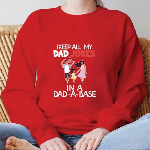 Vista 2 de Best Dad Gift Idea New Dad Daddy Fathers Day I Keep All My Dad Jokes In A Dad a base Navy Black Muticolor Unisex Sweatshirt