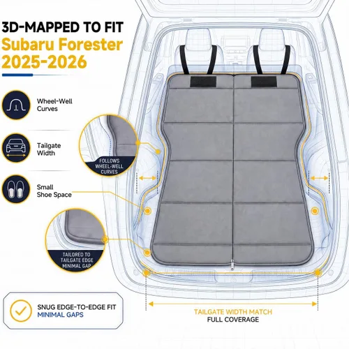 Vista 2 de Colchón de coche para Subaru Ascent 2019-2026, cama plegable no inflable