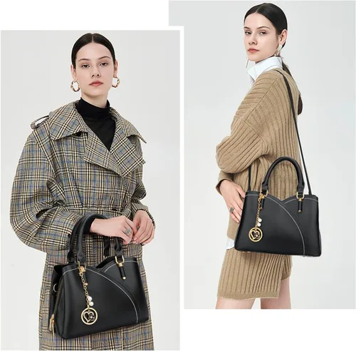 Vista 2 de KKXIU Monederos y bolsos de mano con triple compartimento para mujer, bolso de mano con asa superior