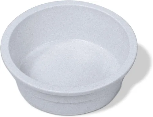Vista 6 de Taza para mascotas de estilo barro Van Ness, pesada y translúcida de tamaño mediano, 20 onzas de capacidad para comida/agua