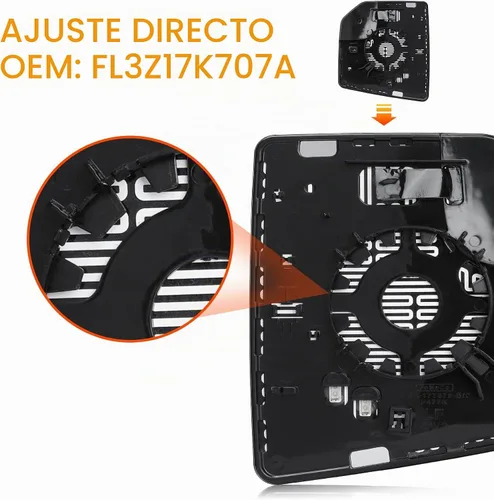 Vista 2 de F150 - Espejo lateral derecho del pasajero de repuesto compatible con Ford f-150 2015 2016 2017 2018 2019 2020 Espejo retrovisor calefactado