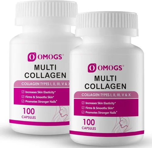 Vista 6 de OMOGS Cápsulas de Péptidos de Colágeno, Colágeno Hidrolizado de Origen Natural con Prebiótico y Extracto de Arándano - Cabello, Piel, Uñas