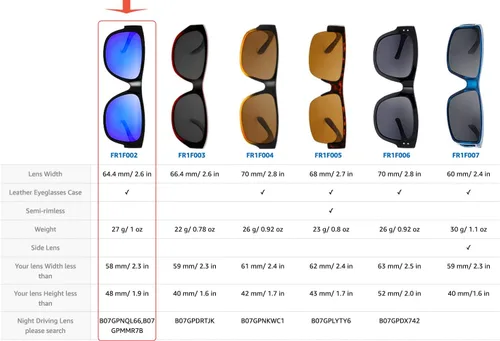 Vista 6 de The Fresh - Lentes de sol polarizados, de alta definición y envolventes para uso sobre anteojos - Estuche de piel para anteojos