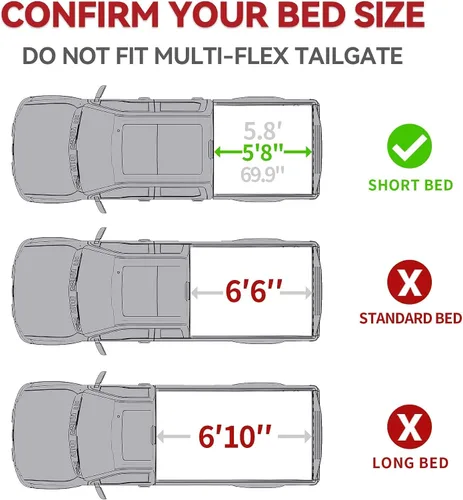 Vista 2 de YITAMOTOR - Funda rígida de triple pliegue para tonneau de camioneta de 5.8 pies, compatible con GMC Sierra 1500 y Chevy Silverado 2007 al 2013