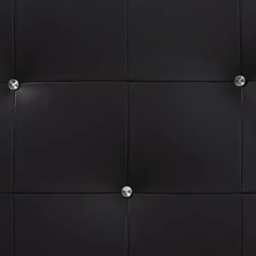 Vista 4 de Baxton Studio Dalini cabecera para interiores con botones de cristal de imitación, Vinilo, Negro