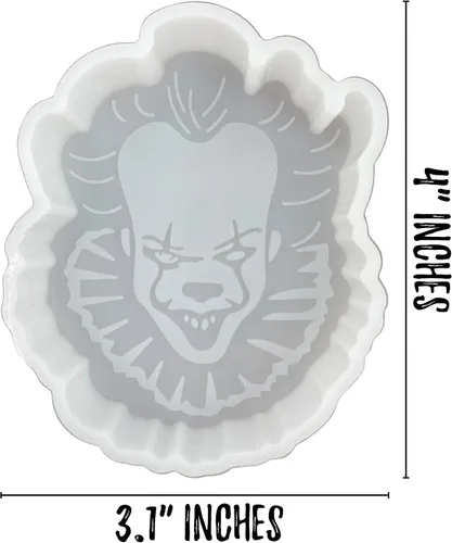 Vista 3 de Halloween IT Penny Wise Clown Scary Fall Freshie - Molde de freshie para perlas aromáticas curadas perfumadas de 4 x 3.1 x 0.8 pulgadas