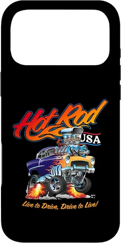 Vista 22 de Hotrod USA Design Classic Retro Muscle Car Dragster Cartoon Case for iPhone 17