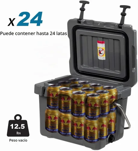Vista 4 de Goplus 16 Quart Cooler, 24-Can Capacity Ice Chest with 2 Cup Holders, 3-5 Days Ice Retention, Portable Insulated Ice Box for Camping, Fishing Gris