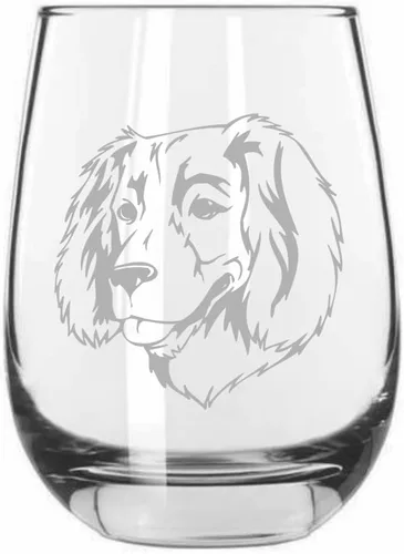 Vista 413 de Shar Pei (chino) - Vaso de vino sin tallo grabado para perro, 15.25 onzas