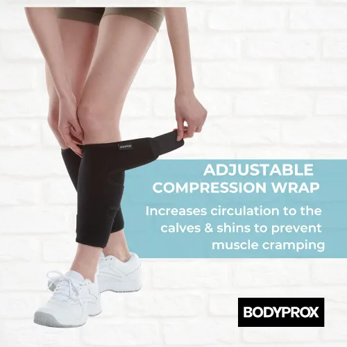 Vista 3 de Bodyprox Soporte para pantorrillas, paquete de 1 unidad, férula ajustable de compresión para pantorrillas