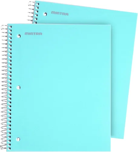 Vista 21 de Mintra Office Cuaderno con espiral duradero, 3 materias, azul pervinca (Arctic Ice), amarillo claro (Sun Yellow) y rosado claro (Spring Pink)