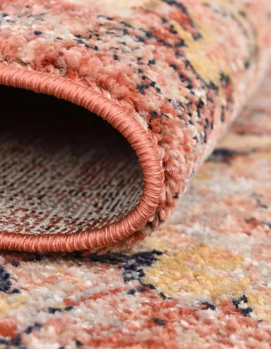 Vista 6 de Unique Loom Lola Collection - Alfombra clásica (2 pies x 3 pies 1 pulgada, rectangular, rojo ladrillo/beige)