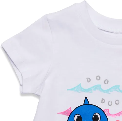 Vista 4 de Pinkfong Conjunto de camiseta y pantalones cortos para niñas de Baby Shark