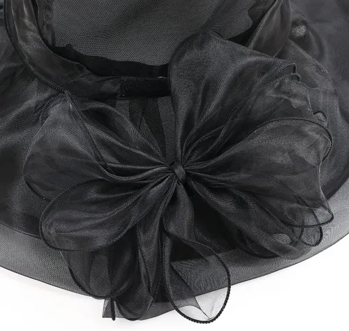 Vista 4 de Lawie Sombrero de fiesta de té para mujer y niña, sombrero de iglesia, funerario, cóctel, Pascua, organza británica, velo, sombrero de vestir