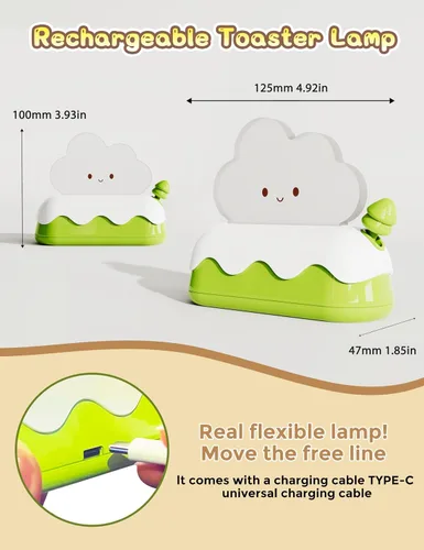 Vista 7 de L LOHAS LED Bonita lámpara de nube para decoración de escritorio, luz nocturna para niños, luz de sueño kawaii, lámpara recargable de 7