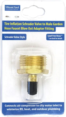 Vista 5 de LLC Válvula Schrader de inflado de neumáticos a llave de manguera de jardín macho Adaptador de purga para invernaje para RV, cámper y remolque
