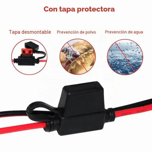 Vista 5 de SPARKING Enchufe para encendedor de cigarrillos hembra de automóvil de 3 pies a terminales de ojal, cable de extensión de 12 V con fusible de 10 A