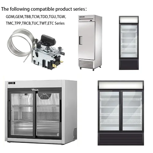 Vista 5 de Kit de control de temperatura de termostato para refrigerador 988284 compatible con refrigeradores verdaderos 800382 077B6856 termostato