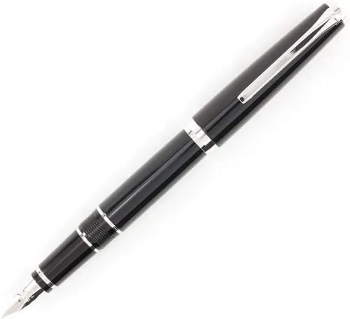 Vista 4 de PILOT Pluma estilográfica Metal Falcon Collection, barril negro, punta extrafina (60461)