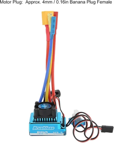 Vista 6 de ESC sin escobillas de 120 A, impermeable 2-4S, controlador de velocidad eléctrico programable ESC con aceleración de 9 niveles, enchufe XT60 a