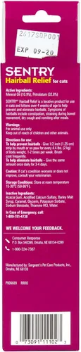 Vista 6 de SENTRY PET CARE Collar calmante para gatos de Sentry, sabor malta, 4.4 onzas Prevents & eliminates hairballs; Petromalt intestinal lubricant