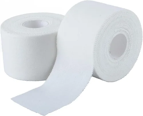 Vista 3 de Paquete de 3 cintas atléticas beige (1.5 pulgadas x 10 yardas), cinta atlética muy fuerte, sin residuos pegajosos para atletas, entrenadores