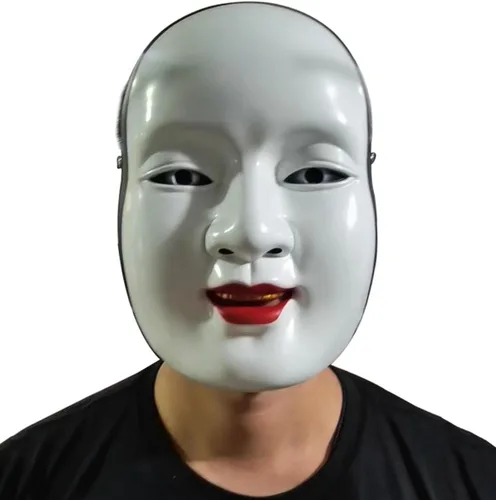 Vista 8 de Gmasking Máscara de resina Prajna japonesa Noh Cosplay para adultos, disfraz decorativo para fiesta de Halloween