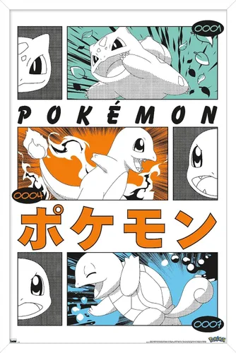 Vista 11 de Pokémon - Póster de pared de anime Trio, 34 pulgadas de largo x 22.4 pulgadas de ancho, versión premium sin marco