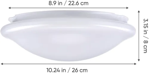 Vista 2 de Pantalla de luz de techo de plástico blanco redondo para lámpara de techo, cubierta de repuesto para pasillo, porche, dormitorio, 27.00X27.00X4.50CM