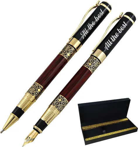 Vista 8 de Bolígrafos personalizados y bolígrafos de gel con nombres de empresa, juego de bolígrafos de regalo de oficina, con caja de bolígrafo de regalo