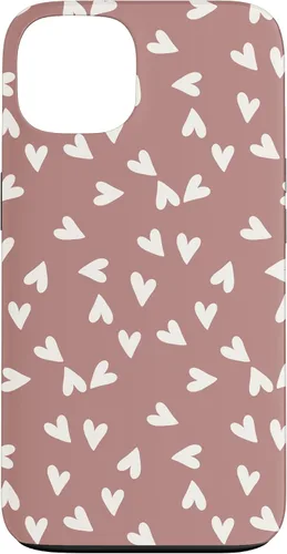 Vista 7 de Simple Chic Boho Heart Pattern - Carcasa para iPhone 16, color rosa polvoriento