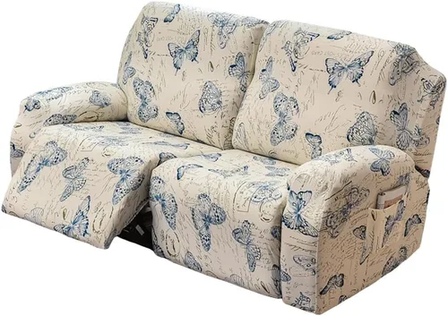 Vista 28 de Fundas elásticas para sillas reclinables, 4 piezas, fundas estampadas Lazyboy para sillón reclinable Lazyboy, funda de elastano suave para silla