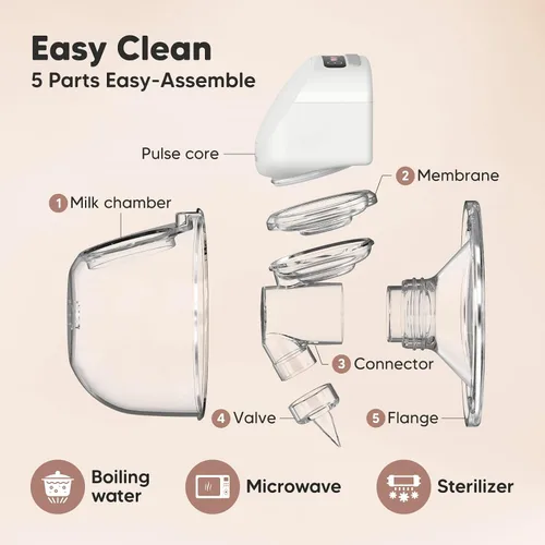 Vista 6 de KeaBabies Extractor de leche manos libres, extractor de leche inalámbrico portátil, extractor de leche eléctrico doble, portátil, máquina automática