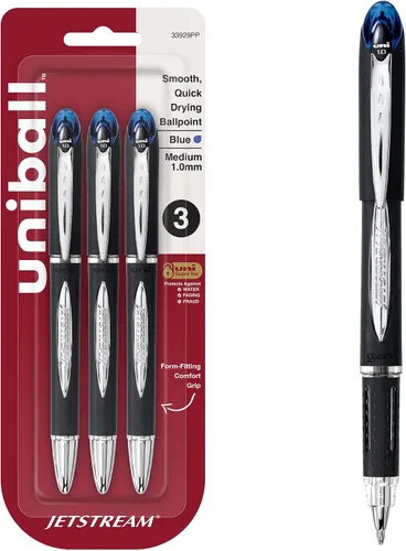Vista 10 de Bolígrafo uniball Jetstream de punta fina (0.7mm), azul