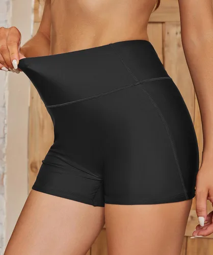 Vista 4 de SHEKINI Traje de baño para mujer, de cintura alta, de secado rápido, pantalones cortos