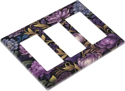 Vista 61 de Decorative Outlet Covers Blue Background White Cat Daisy Floral 2-Gang 1-Gang Wall Plate Single Toggle/Rocker Farmhouse Style Light Switch Covers