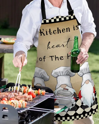 Vista 5 de Delantal de chef ajustable, delantal de cocina con bolsillos para hombres y mujeres, gnomos de cocina Cookyox9564