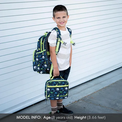 Vista 2 de mibasies Mochila para niñas y niños, ideal para niños y niñas, mochila para preescolar jardín de infantes y primaria, galaxia dinosaurio, Escuela-17L