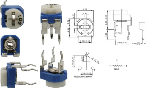Vista 4 de 300 piezas de 15 valores 100 ohmios - 2M ohmios Trim potes Resistencia variable 0.236 in Potenciómetro Surtido Kit