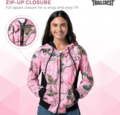 Vista 3 de TrailCrest Sudadera con capucha y cremallera completa para mujer